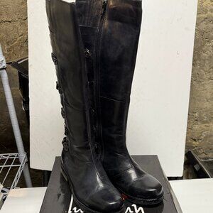 Luichiny Launchable Charcoal Antique Crust Leather Tall Boot